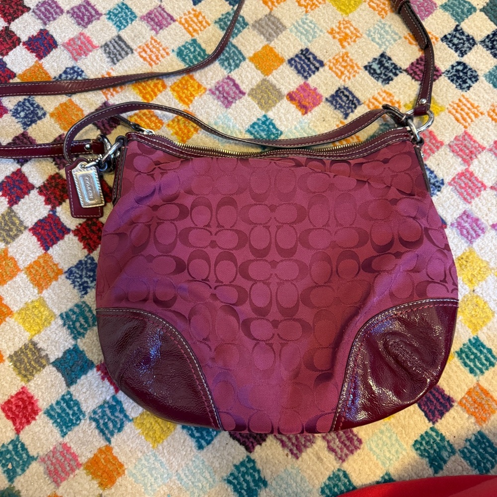 Coach Burgundy Shoulder Bag - Picture 3 of 8